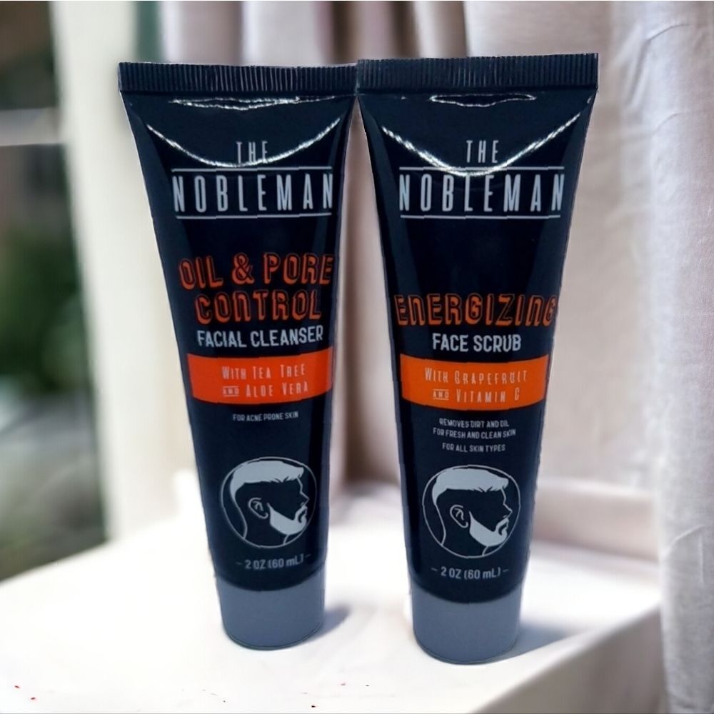 The Nobleman Men's Skin Care Travel Set | Facial Acne Cleanser & Face Scrub New